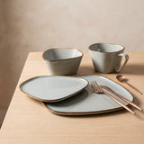 Close-up of the Diamond Dinnerware Set celadon glaze