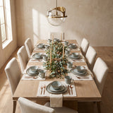 Diamond Dinnerware Set styled in a warm dining room