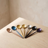 Close-up of the Istanbul Teaspoon iridescent finishes