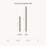 Luminous Line Outdoor Light lengths and specifications