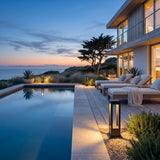 Nimbus Light lining a poolside terrace at dusk