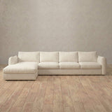 Linen Blend::4 Seater- Right Facing with Chaise Product Gallery Ivory Linen Blend