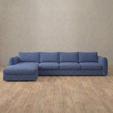 Boucle::4 Seater- Right Facing with Chaise Product Gallery OceanBlue Boucle