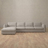 Linen Blend::4 Seater- Right Facing with Chaise Product Gallery Pewter Linen Blend