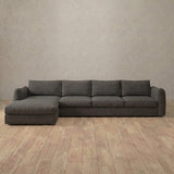 Linen Blend::4 Seater- Right Facing with Chaise Product Gallery Smoke Linen Blend