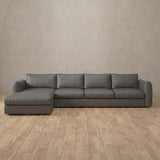 Top Grain Leather::4 Seater- Right Facing with Chaise Product Gallery Smoke Top Grain Leather