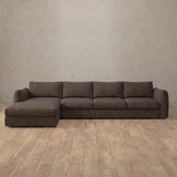 Linen Blend::4 Seater- Right Facing with Chaise Product Gallery Truffle Linen Blend