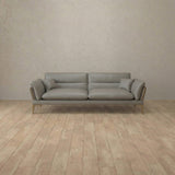 Top Grain Leather::Modern Italian Leather Sofa 2 Seater Stone Top Grain Leather