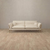 Linen Blend::Modern Italian Sofa Loveseat (73") Cream Linen Blend