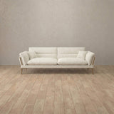 Boucle::Modern Italian Sofa Loveseat (73") Ivory Boucle