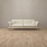 Linen Blend::Modern Italian Sofa Loveseat (73") Ivory Linen Blend