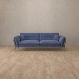 Boucle::Modern Italian Sofa Loveseat (73") OceanBlue Boucle