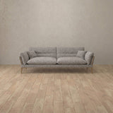 Boucle::Modern Italian Sofa Loveseat (73") Pewter Boucle