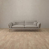 Linen Blend::Modern Italian Sofa Loveseat (73") Pewter Linen Blend