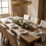 Kajabi Plate Collection dressing a warm dining room table
