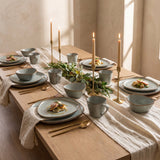 Diamond Dinnerware Set styled in a fine-dining tablescape