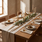 France Set gold and white flatware in a fine-dining tablescape
