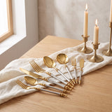 The full Noble Golden Cutlery Set