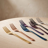 Close-up of the London Fork iridescent finishes