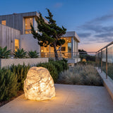 Close-up of the Garden Stone Outdoor Light material, finish and glow