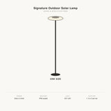 Signature Outdoor Solar Lamp sizes and specifications