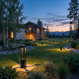 Nimbus Quad Solar Light spread across an estate lawn at dusk