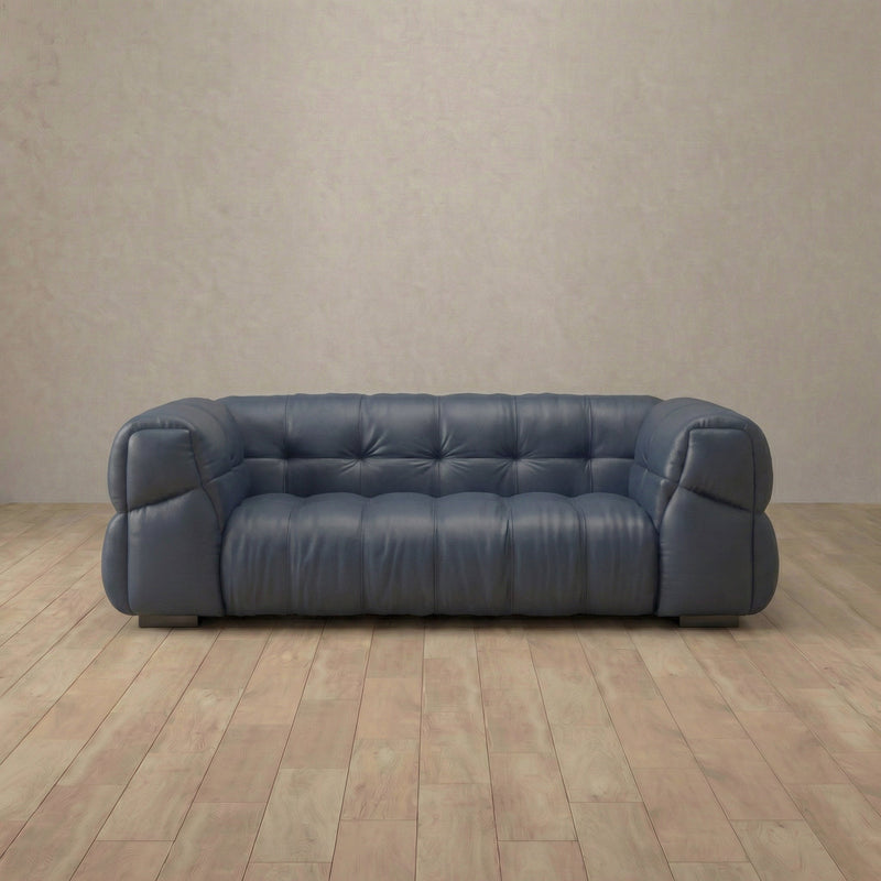 Puff Sofa Loveseat (73") — Ink Blue