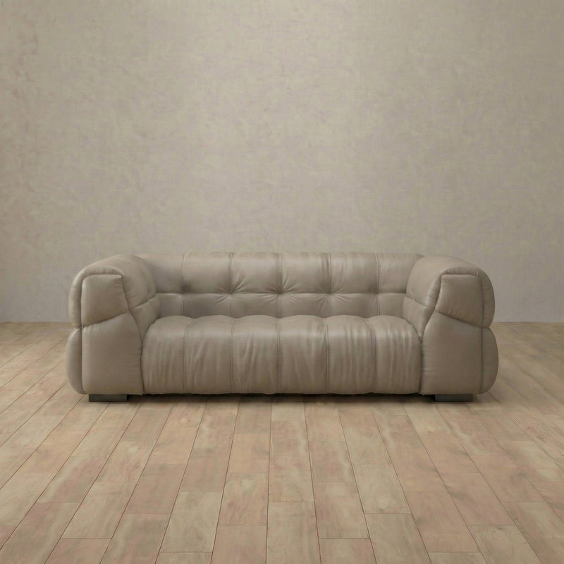 Puff Sofa Loveseat (73") — Pewter