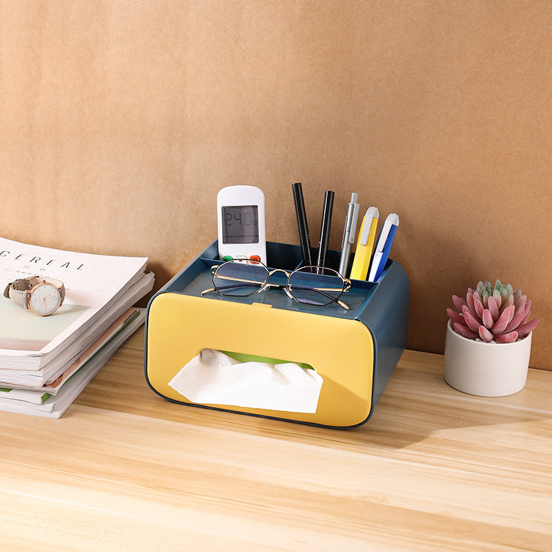 Multifunctional Plastic Desktop Storage Organizer Tissue Box