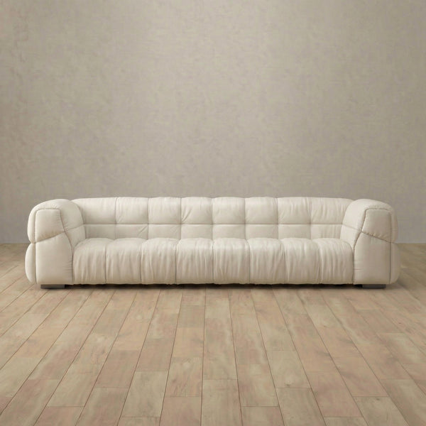 Puff Sofa 3-Seater (118") · Ivory Top-Grain Leather