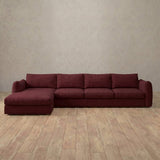 Linen Blend::4 Seater- Right Facing with Chaise  Product Gallery  Burgundy Linen Blend [grid:2:LB] [grid:6:LB]