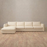 Top Grain Leather::4 Seater- Right Facing with Chaise  Product Gallery  Cream Top Grain Leather