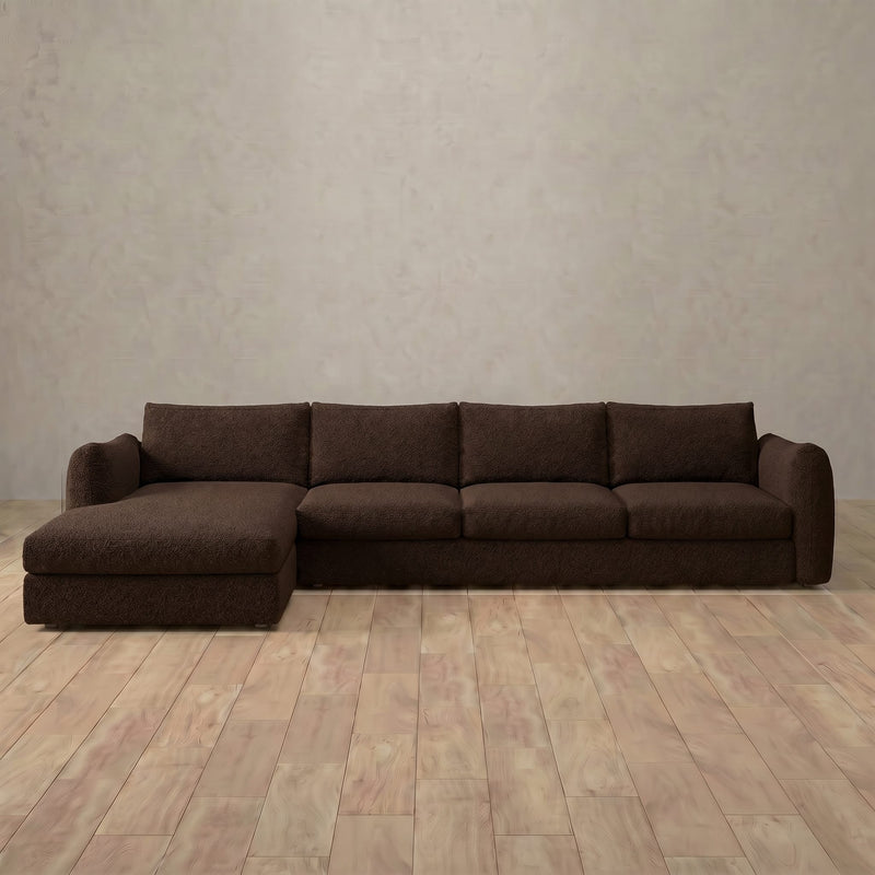 Boucle::4 Seater- Right Facing with Chaise  Product Gallery  Espresso  Boucle 8:BCL