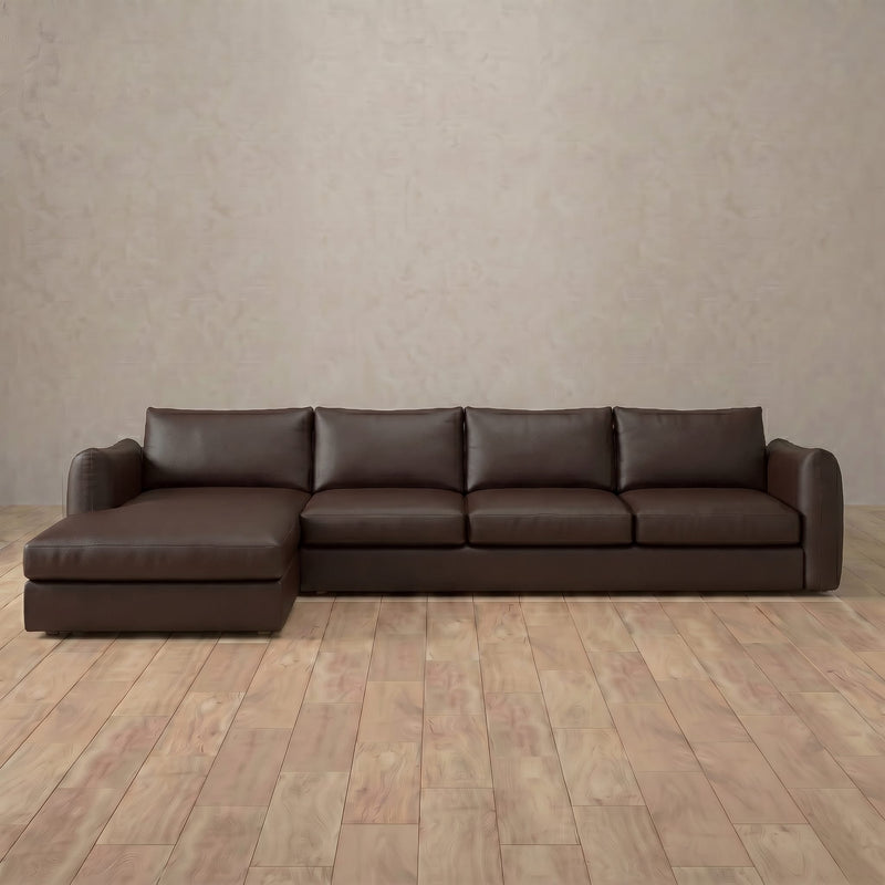 Top Grain Leather::4 Seater- Right Facing with Chaise  Product Gallery  Espresso Top Grain Leather 8:TGL