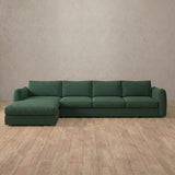 Boucle::4 Seater- Right Facing with Chaise  Product Gallery  Forest Green Boucle [grid:5:BCL]