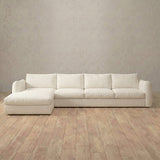 Boucle::4 Seater- Right Facing with Chaise  Product Gallery  Ivory Boucle