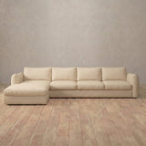 Top Grain Leather::4 Seater- Right Facing with Chaise  Product Gallery  Linen Top Grain Leather [grid:2:TGL]