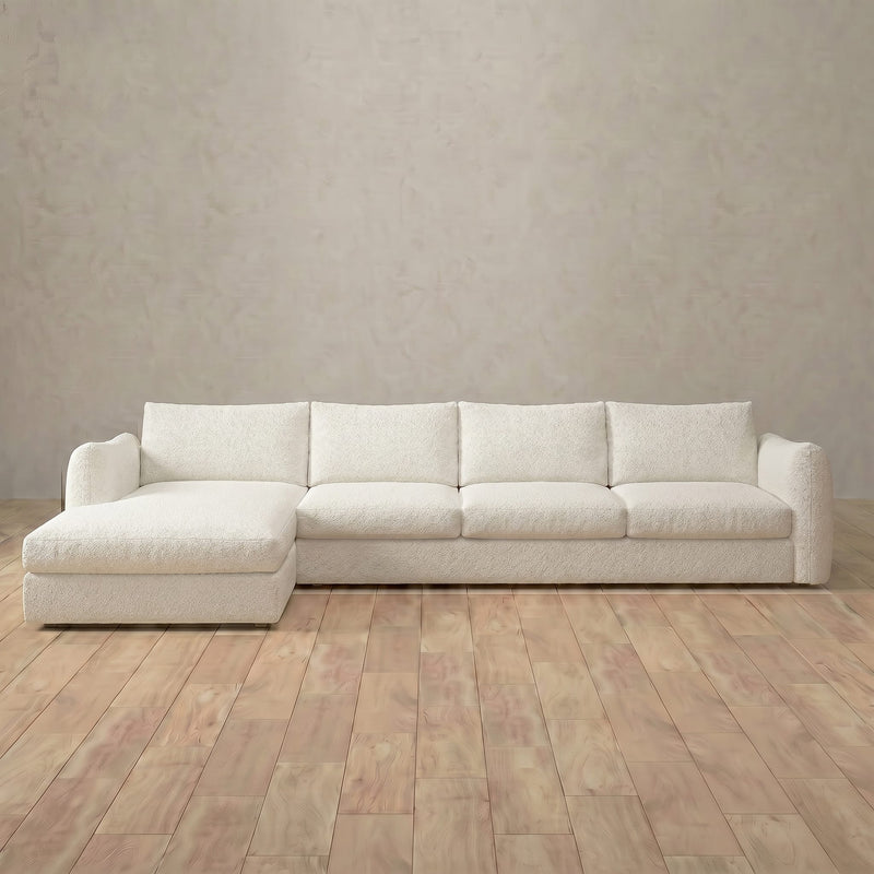 Boucle::4 Seater- Right Facing with Chaise  Product Gallery  OffWhite Boucle 1:BCL