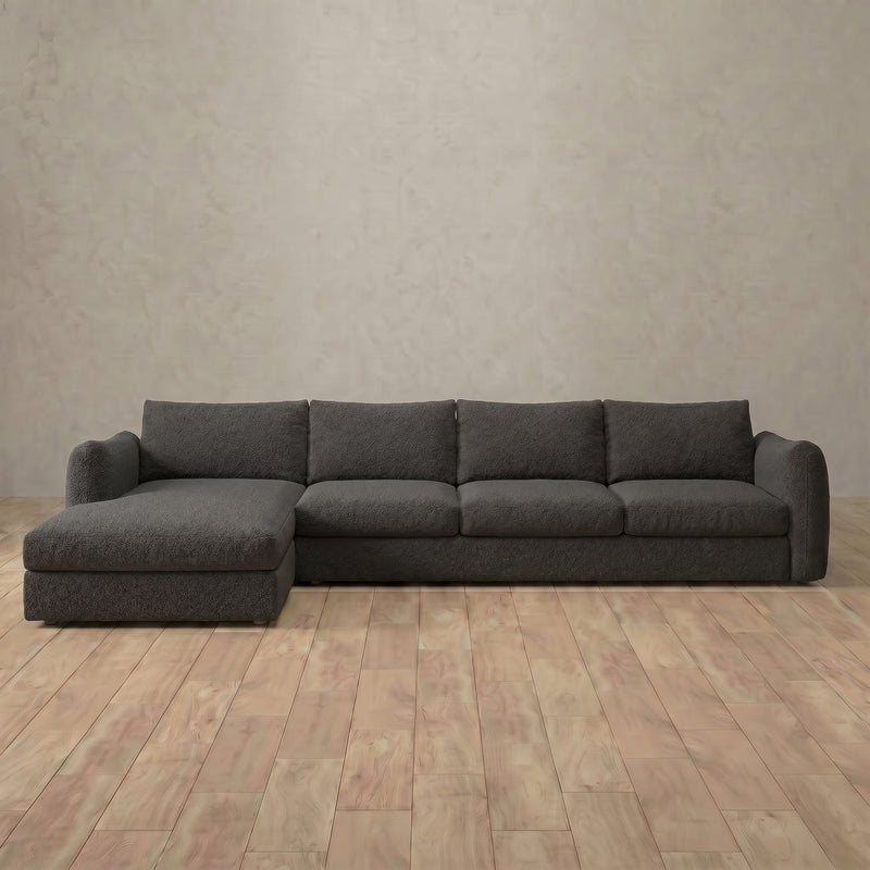 Boucle::4 Seater- Right Facing with Chaise  Product Gallery  Smoke 2 Boucle 7:BCL