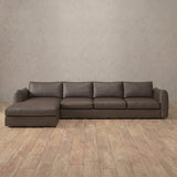 Top Grain Leather::4 Seater- Right Facing with Chaise  Product Gallery  Truffle Top Grain Leather