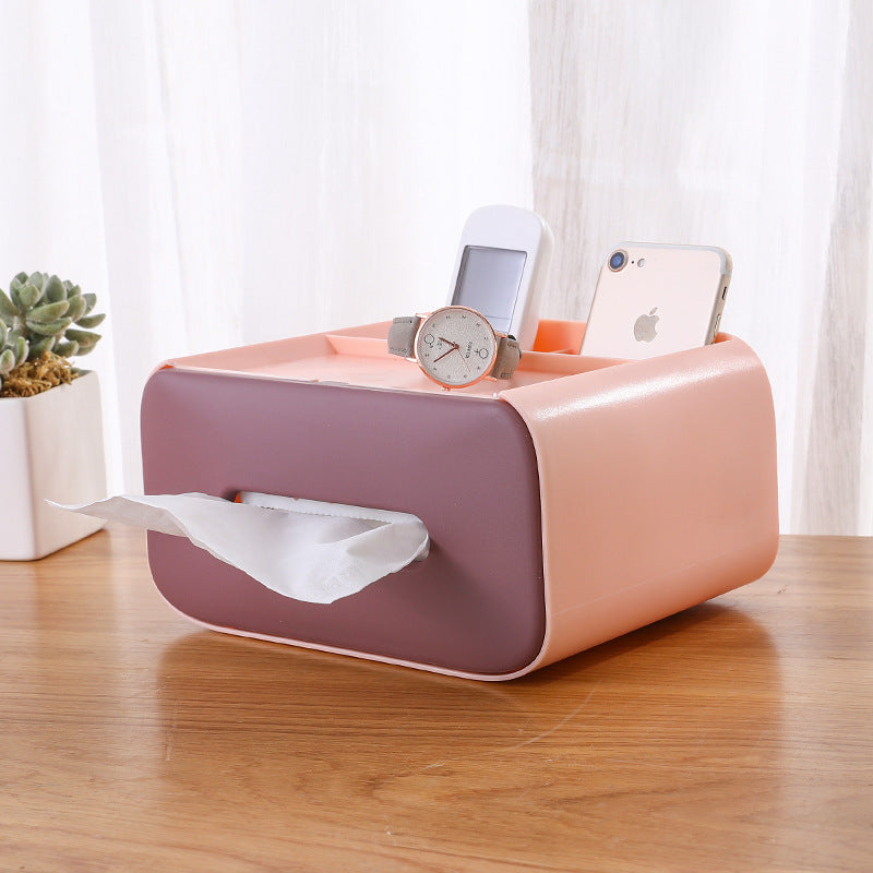 Multifunctional Plastic Desktop Storage Organizer Tissue Box