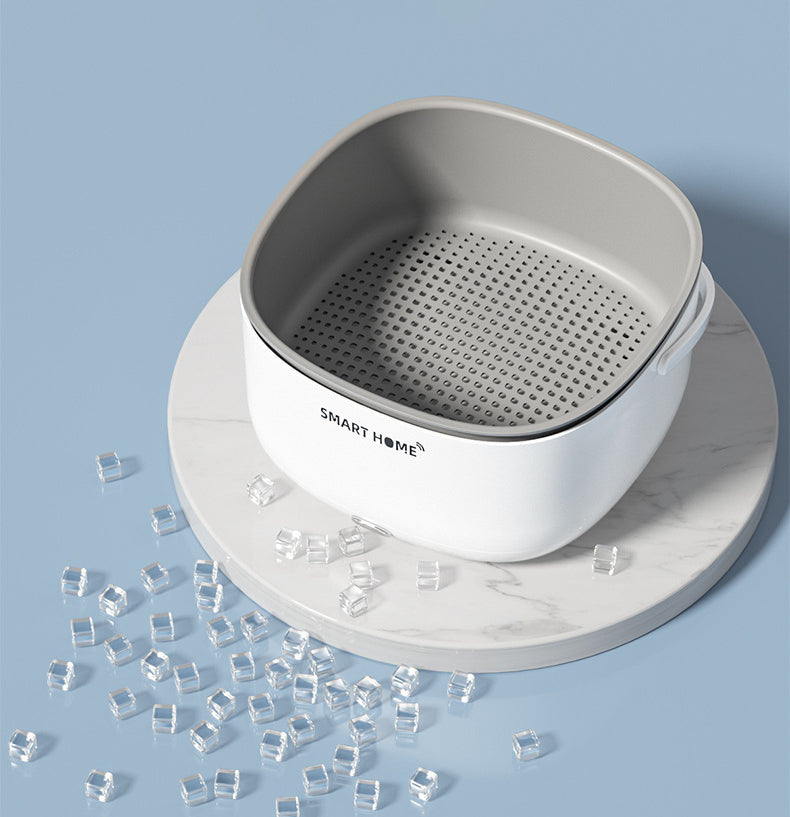 Double-layer Vegetable Washer Drain Strainer Ultrasonic Cleaning Machine