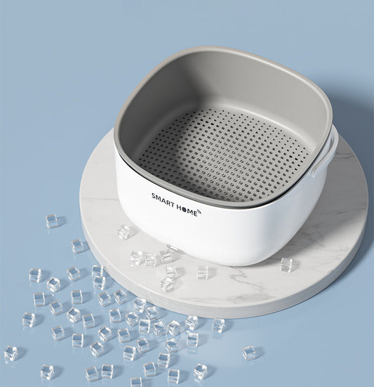 Double-layer Vegetable Washer Drain Strainer Ultrasonic Cleaning Machine