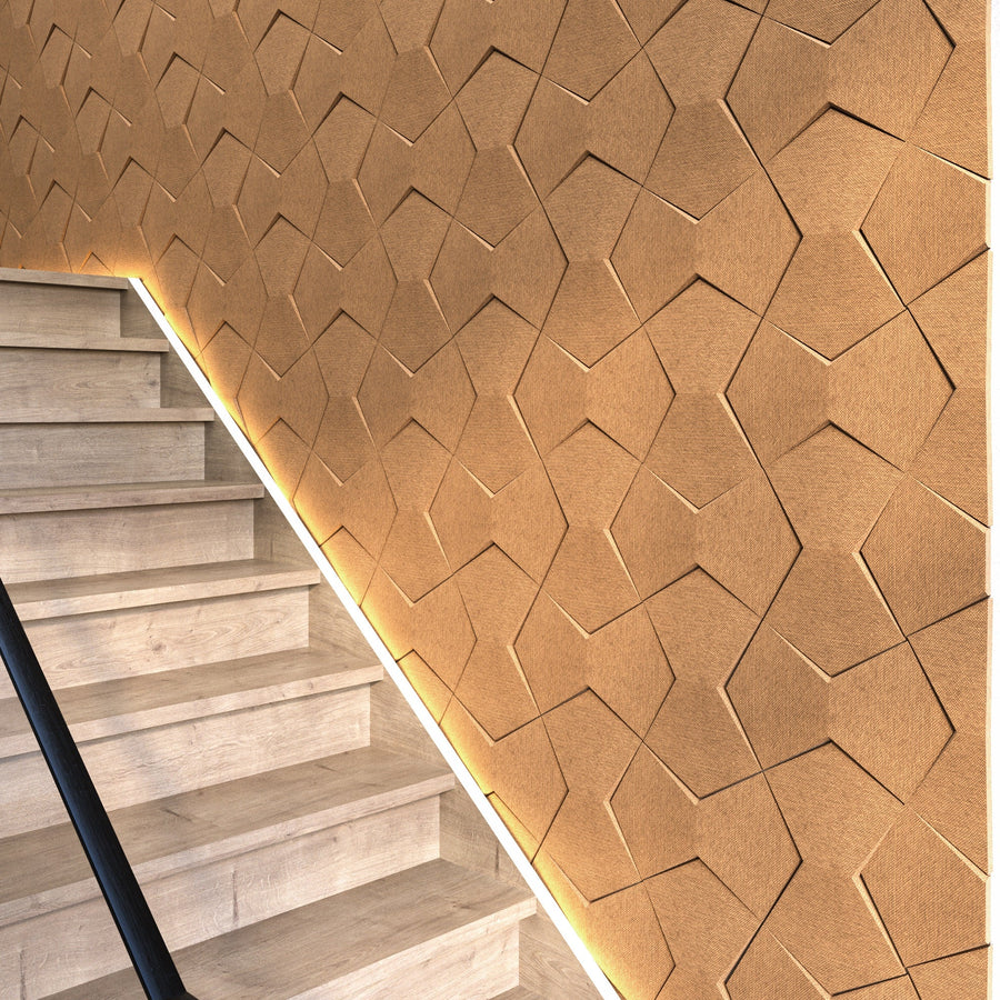 Bowtie Geometric 3D Leather Wall Panel
