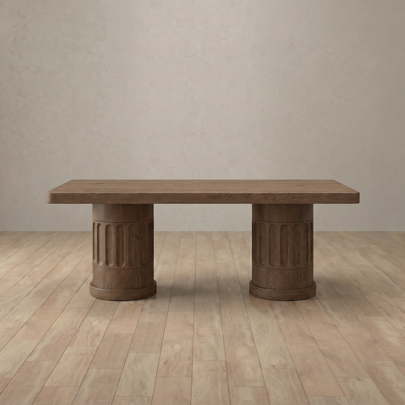 Ames dining table in black oak