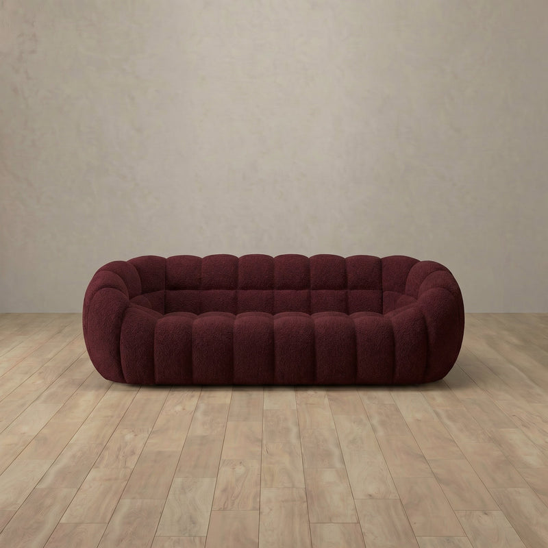 Boucle::Cuban Sofa 2 Seater Burgundy Boucle 6:BCL