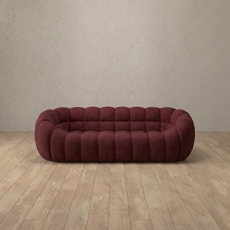 Linen Blend::Cuban Sofa 2 Seater Burgundy Linen Blend  6:LB