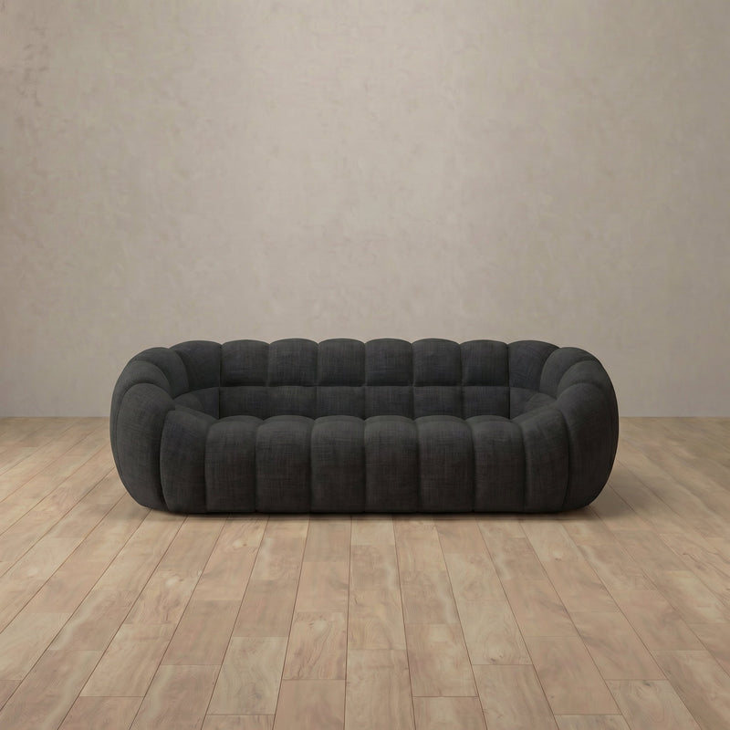 Linen Blend::Cuban Sofa 2 Seater Charcoal Linen Blend 7:LB