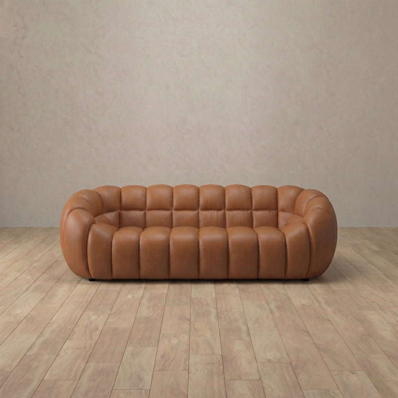 Top Grain Leather::Cuban Sofa 2 Seater Cognac Top Grain Leather 4:TGL