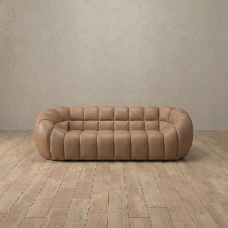 Top Grain Leather::Cuban Sofa 2 Seater Latte Top Grain Leather 3:TGL
